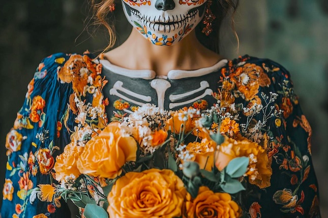 de-los-muertos-dress-with-bright-floral-patterns-photo
